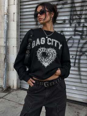 Nicki Minaj Gag City Black Oversized Sweatshirt XL FTCU 24 Y2K Streetwear